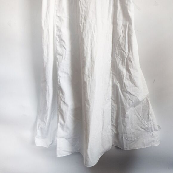 New Banana Republic Shirt Dress XS Tie Waist 100% Cotton Fit & Flare Midi White - Picture 8 of 12